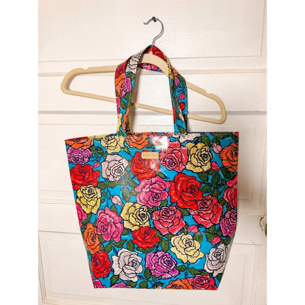 NWT Consuela Rosie Grab n Go Basic Tote Floral Blue Red Pink New with Tags